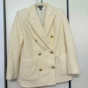 Express Wool Blended Double Breasted Novelty Button Blazer